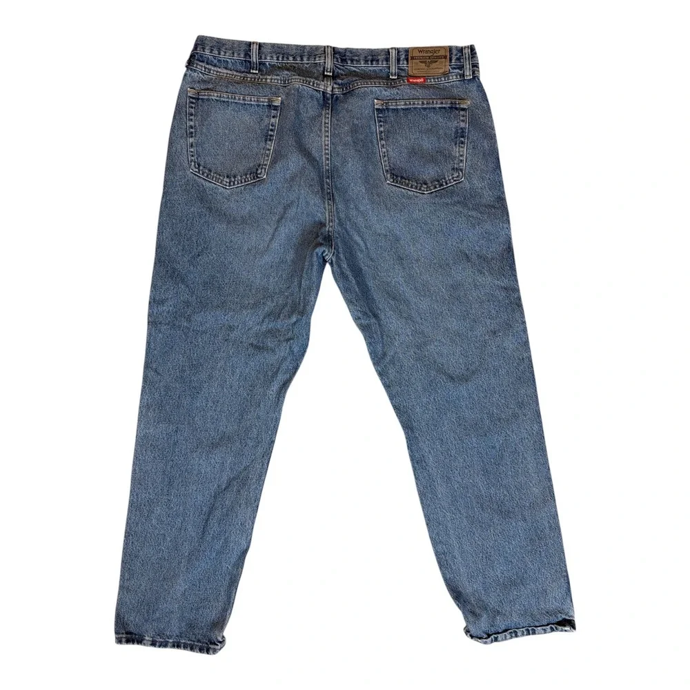 Wrangler Premium Quality Mens Straight Leg Blue Denim Jeans 42x31 High Rise